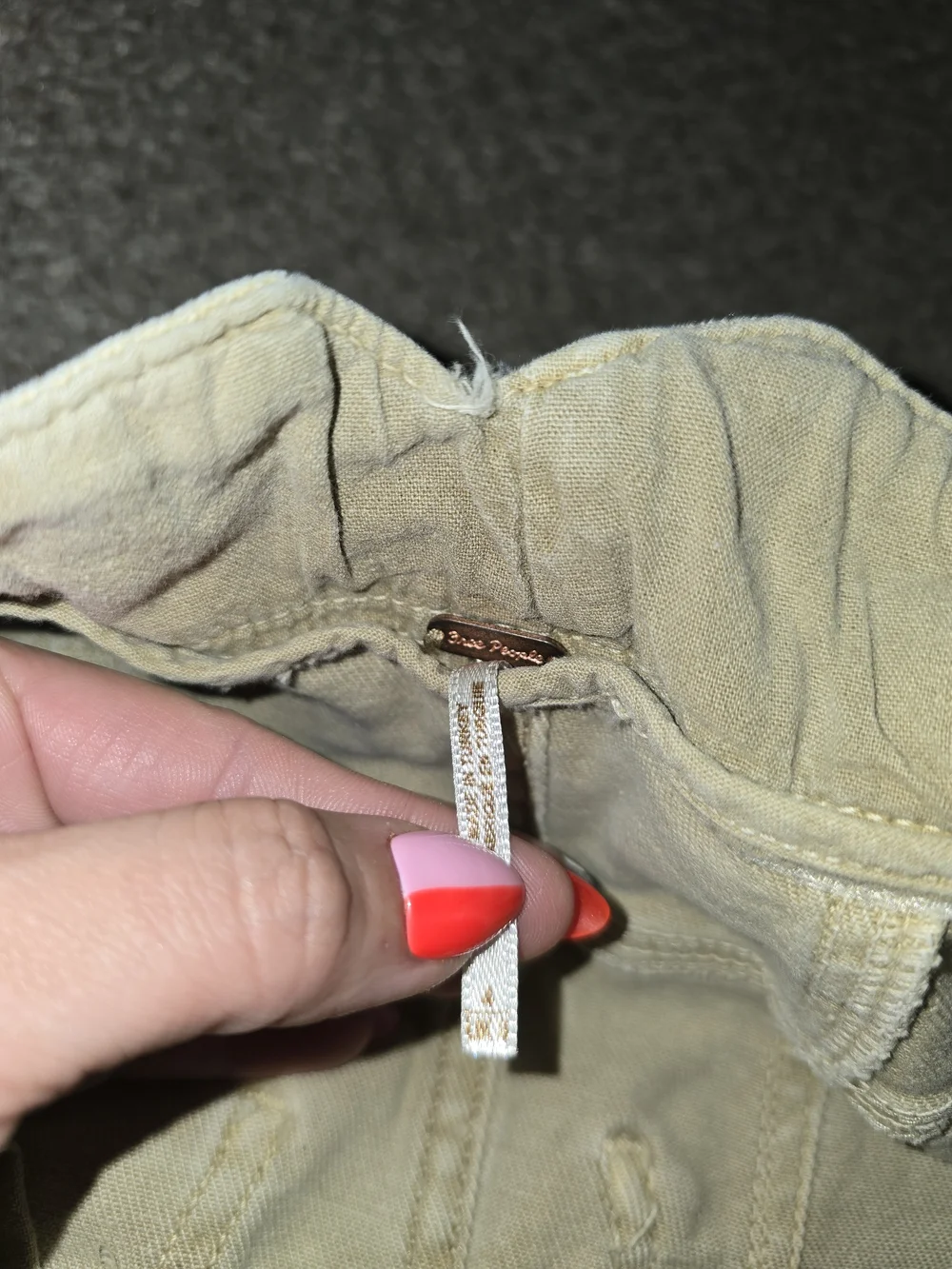 Free People Tan Frayed Hem Denim Skirt Size 4